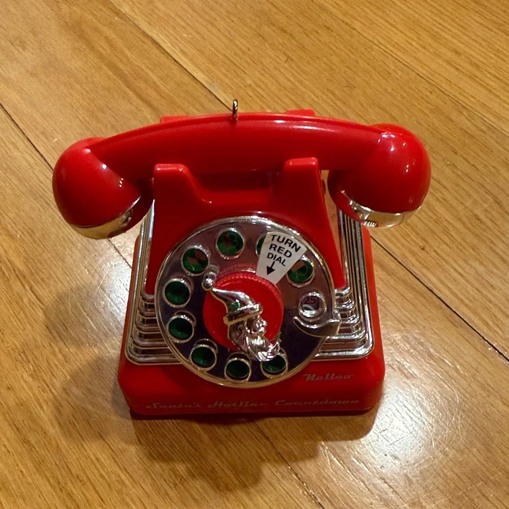 Hallmark Red and Silver Rotary Phone Ornament - Picture 1 of 7